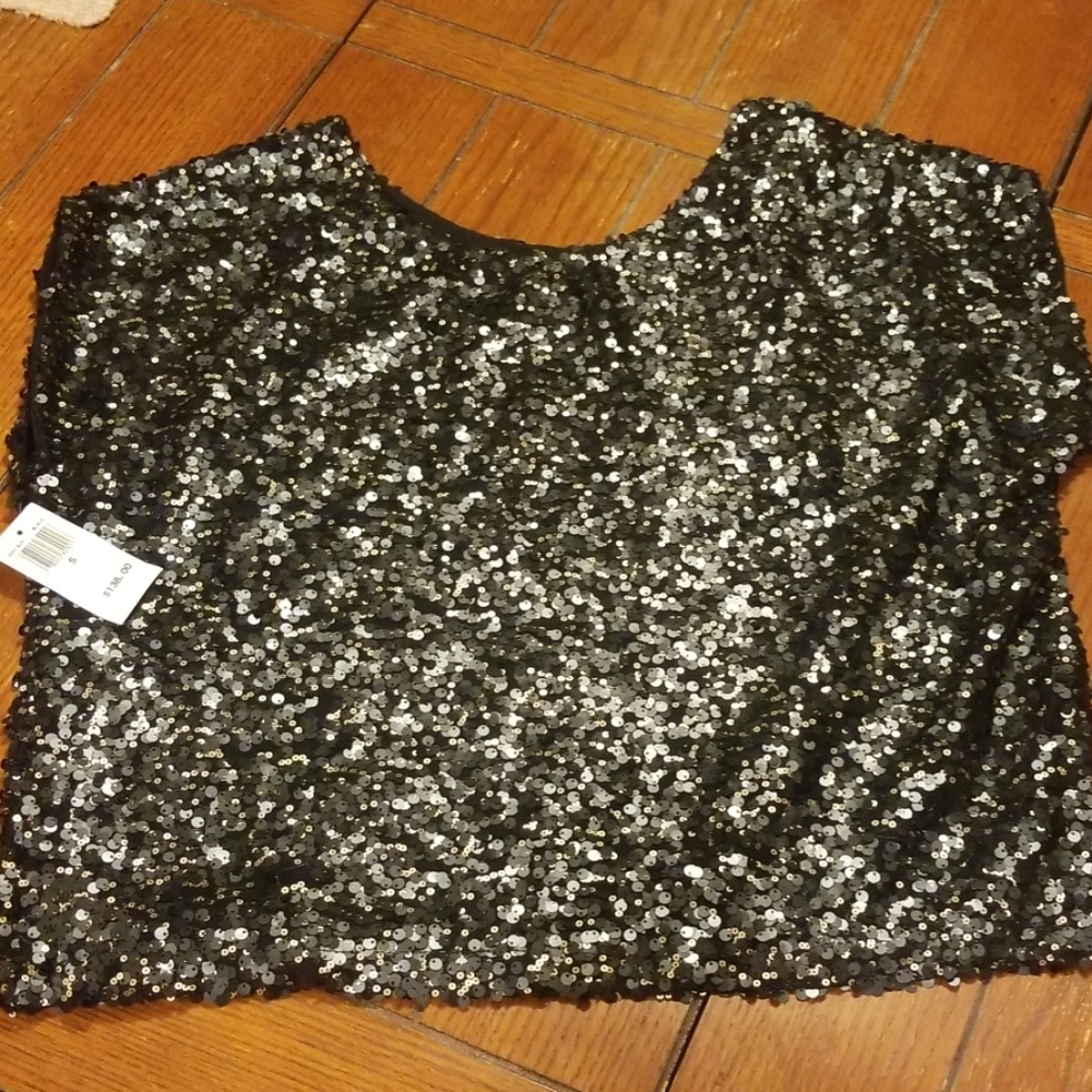 NWT Backstage Oversize Sequin Top Size S